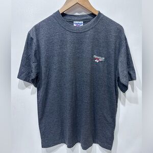Vintage 90s Reebok Gray T-Shirt Embroidered Vector Logo Size L